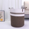 Unique Bargains Handcrafted Cotton Rope Widened Handles Storage Basket for Blankets, Clothes - 4 of 4