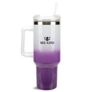 100 North Be Kind Honey Bee Life's Lessons Wrap-Around 40 Oz. Stainless Steel Water Bottle Coffee Mug, Spill & Leak Resistant, Travel Tumbler with - 1 of 4