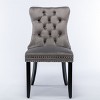 Velvet Tufted Dining Chairs with Nailhead Trim, 2-Piece Upholstered Solid Wood Chair Set for Dining Room-The Pop Home - 4 of 4