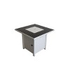 30" Metal Fire Pit with Powder-Coated Finish and Smoked Glass Top - 3 of 4