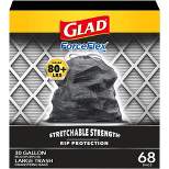 Glad ForceFlex + Large Drawstring Black Trash Bags - 30 Gallon - 68ct