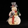 LuxenHome White Frosted Snowman Holding Shovel and Christmas Tree Holiday Decoration with Lights Multicolored - 3 of 4