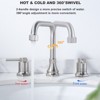 WOWOW 8 in. Widespread Double Handle Bathroom Faucet with Pop-up Drain Kit - 4 of 4