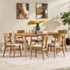 LuxenHome Oak Veneer MDF Wood 6-Person Rectangle Dining Table with Rubberwood Legs Brown - 4 of 4