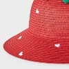 Baby Girls' Strawberry Heart Bucket Hat - Cat & Jack™ Red 12-24M - 3 of 3