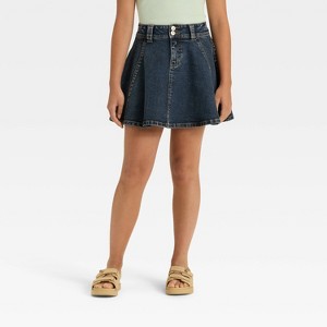 Girls' Pleated Denim Mini Skirt - art class™ - 1 of 3