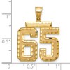 Black Bow Jewelry 14k Yellow Gold, Varsity Collection, Large D/C Pendant Number 65 - 2 of 3