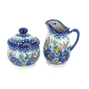 Blue Rose Polish Pottery 1583 Vena Cream & Sugar Set - 1 of 1