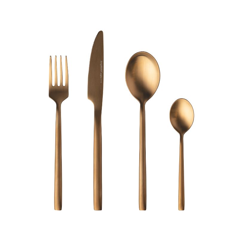BergHOFF Gem 18/10 Stainless Steel Flatware Set, Black And Gold Plated, 3 of 7