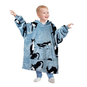 Catalonia Wearable Blanket Hoodie Sweatshirt for 4-12 Yr Girl Boy Kid, Oversized Fleece Hoodie Pullover, Cozy Warm Gift for Girl Boy Kid - 1 of 4