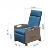 Fontoi Accent Chairs, Recliner Chair with Ratten Frame and Removable Cushion, Lounge Chair with Flip Table for Garden, Blue, 28.78"*41.89"*32.8" - 2 of 4