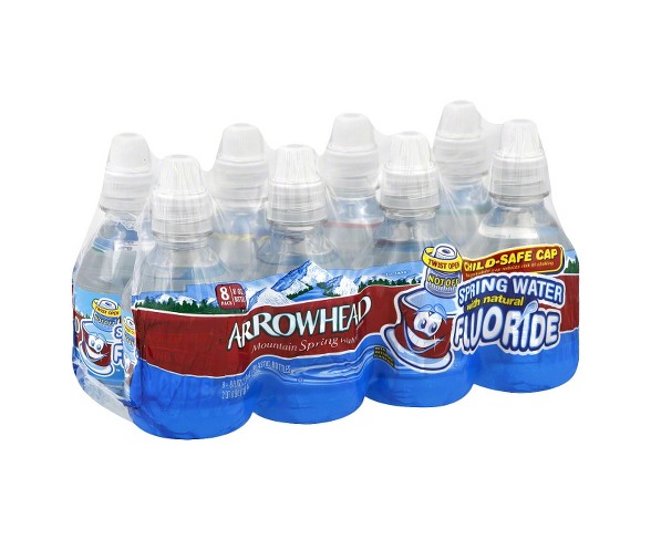 Arrowhead Brand 100% Mountain Spring Water Fluoride - 8pk/8 fl oz Mini Bottles
