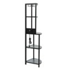 GlasFlength Decorative Storage Cabinets, Cube Storage Shelves, Decorative Storage Furniture, Strong Stainless Steel, Black, 20.4"*14.1"*59.8" - 2 of 4