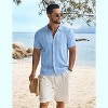 COOFANDY Men's Knit Shirts Short Sleeve Casual Button Down Polo Shirt Summer Beach Vacation Shirts - 4 of 4