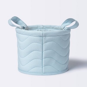 Quilted Fabric Small Round Storage Basket - Blue - Cloud Island™ - 1 of 4