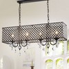 36.61" x 8.66" x 56.30" 4-Light Aruna Chandelier Black - Warehouse Of Tiffany: Metal, ETL Listed, Adjustable Height - 2 of 2