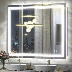 Apmir Super Bright 192 LEDs/m Front LED Lighted Anti-Fog Tempered Glass Bathroom/Vanity Mirror with ETL & 3-Year Warranty - 1 of 4