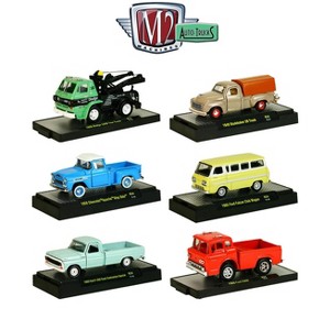 Auto Trucks 6 Piece Set Release 34 IN DISPLAY CASES 1/64 Diecast Models by M2 - 1 of 4