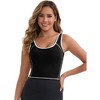INSPIRE CHIC Women's Wide Straps U-Neck with Padded Push Up Elastic Tight Colorblock Workout Tank - 4 of 4