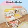 Lycvki Wooden Height Adjustable Kids Study Desk White with Tiltable Desktop,Drawer, Storage Shelf, Pen Holder - 4 of 4