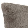 17” Plush Pillows – Set of 2 Gray Channel Striped Square Accent Pillow Inserts and Covers – For Bedroom or Living Room by Lavish Home - 4 of 4