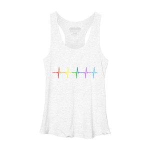 Adult Design By Humans Pride Rainbow Heartbeat By Thingsandthings Racerback Tank Top - 1 of 2