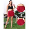 INSPIRE CHIC Women's Flowy Mesh Layered Ruffled Hem Elastic Tie Waist Tiered A-Line Mini Skirt - 2 of 4