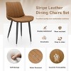 Modern PU Leather Dining Chairs, Armless Upholstered Chairs with Stitching and Black Metal Legs for Kitchen, Dining Room, or Living Room-Tanpinhause - 4 of 4