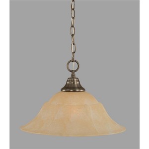 Toltec Lighting Any 1 - Light Pendant in  Brushed Nickel with 16" Amber Marble Shade - 1 of 1