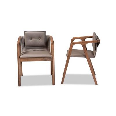 High Back Gray Wood and Cane Arm Chair