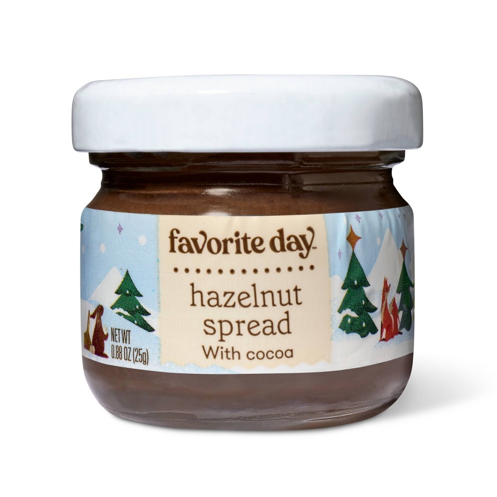 Christmas Hazelnut Spread with Cocoa - 24 jars 0.88oz - Favorite Day™, best by 10/5/25