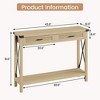 43" Wooden Console Table for Entryway, Bohemian Style Entryway Table with Rattan Drawers, Sofa Table with Storage for Living Room, Hallway - 2 of 4