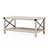 Farmhouse Metal-X Coffee Table with Lower Shelf - 3 of 4