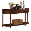52" Retro Curved Wood Console Table, Half Moon Sofa Table, 2 Drawers, Open Shelf, Solid Wood Frame,Espresso -- Frevyn - 3 of 4