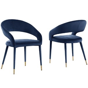 Best Master Furniture,Jacques Velvet Dining Chairs (Set of 2) - 1 of 3