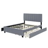 PAGED Queen Size Velvet Fabric Bed Simple Modern Wooden Bed Frame with Twin XL Trundle, Headboard, Drawers for Bedroom - 3 of 4