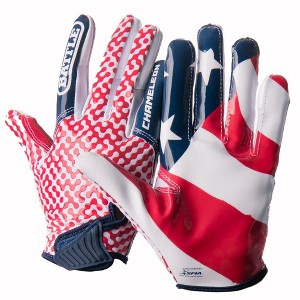 Battle Sports Youth "USA Flag" Chameleon Receiver Football Glove - Red/White/Blue - 1 of 2