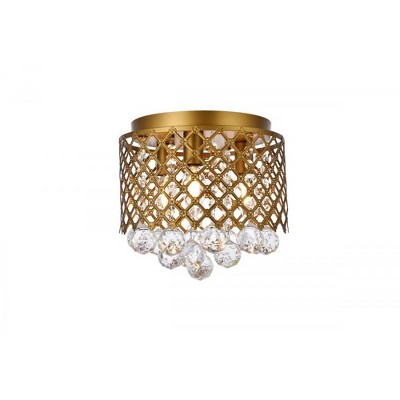 Elegant Lighting Tully 3 lights brass flush mount