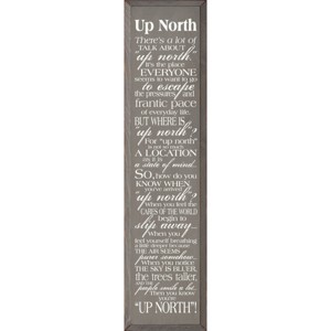 Slickblue Up North Wood Wall Sign – Rustic Quote for Cabin, Lake House, or Retreat Decor – 9x36 Inches, Color Options - 1 of 3