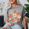 Simply Sage Market Women's Circle Pumpkin Flowers Short Sleeve Garment Dyed Tee - 2 of 2
