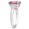 EVERLY JEWELRY | Sterling Silver 4 1/2 CT TGW Octagon-Cut Pink Topaz & Trilliant Cut White Topaz Diamond Accent 3-Stone Ring - 2 of 4