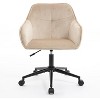 NicBex Office Chair with Adjustable Height Modern Rotatable Velvet Computer Chair Vanity Chair with 5 Wheels for Office, Study, Bedroom - 3 of 4