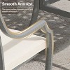Mondawe Powder Coated Cast Aluminum Outdoor Dining Armchair with Cushion (Set of 6) - 4 of 4