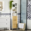 kleankin Tall Bathroom Storage Cabinet, Free Standing Bathroom Cabinet Slim  Side Organizer w/ 3-Tier Shelf, Bamboo Door, White - On Sale - Bed Bath &  Beyond - 36741344