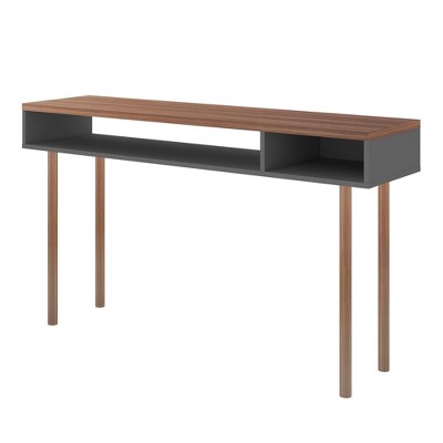 Windsor 47'' Midcentury Modern Console Table with Storage in Grey and Natural Wood