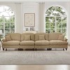 4 Seat Chenille Modular Sectional Sofa,Modular Couch for Living Room,Modular Sofa with Flared Arms and Removable Skirt,Spindle Legs-Coolbibila - 2 of 4