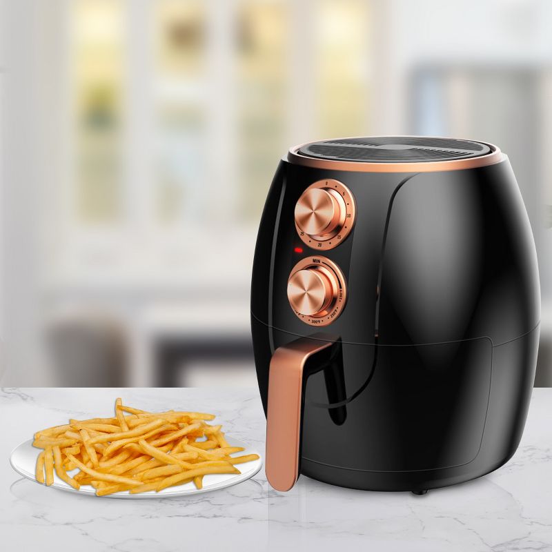 Brentwood 3.2 Quart Electric Air Fryer with Timer and Temp Control- Black and Bronze, 3 of 6