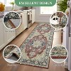 2x6 Entryway Runner Rug, Washable Ultra-Thin Non-Slip Vintage Farmhouse Accent Carpet, Indoor Floor Mat for Hallway, Kitchen, Bathroom, Laundry, Red - 3 of 4