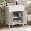 Whisen 30" Bathroom Storage Cabinet Bathroom Vanity with Ceramic Sink, Soft Close Door and Adjustable Shelves - 3 of 4
