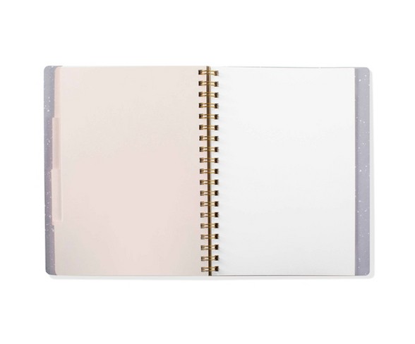 Faux Leather Multi-ruled Journal with Dividers and Pocket Pink/White- Fringe